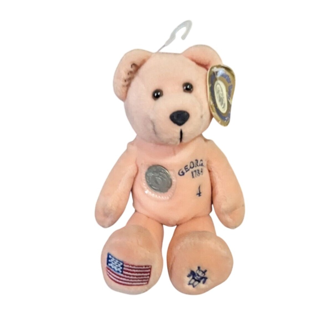 The‎ Authentic Collectible Quarter Bears Georgia 1788 Peach Plush Bear 1999